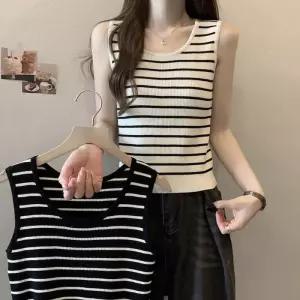 [옷자락]여자 데일리 레이어드 스트라이프 나시