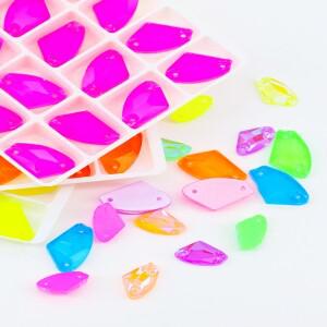 형광 AB 유리 크리스탈 스트라스, 의류용 라인석 재봉, 도끼 모양, 914mm, 1219mm