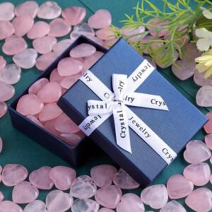 203050PCS 로즈 쿼츠 하트 천연 크리스탈 선물 세트 세련된 돌 치유 Reiki 보석 여성을위한 발렌타인