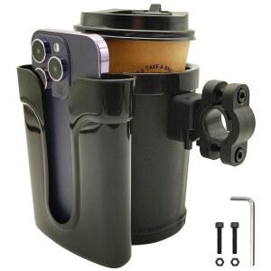 휴대폰 키 홀더가 있는 RYANGO 자전거 컵 홀더, 전기 자전거용 핸들바 물병 케이지, 스쿠터, 유모차, 휠체어