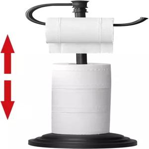 루모스 화장지 홀더 바닥용 스탠드 매트 블랙 조절 가능 12.4 ~22.8 욕실 수납장이 있는 무료 스탠딩 롤