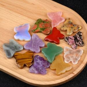 크리스탈 마노 천연석 나비 모양 장식품, 매력적인 탁상 장식 돌, 가정 공예 액세서리 선물, 1pc