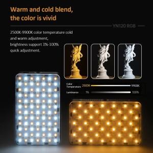 Yongnuo YN120 RGB 풀 컬러 2500K-9900K 미니 온 카메라 LED 비디오 라이트 3000mAh 포켓 사진 Vlog 라이