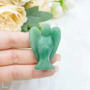 천사 조각상 천연 크리스탈 석영 보석 돌 입상 공예, 레이키 힐링 홈 장식, 크리스마스 선물, 1.5 인치