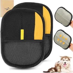 보키비온 2팩 반려동물 털 제거 장갑 고양이와 반려견을 위한 세탁 가능한 재사용 정전기 기술이 적용된