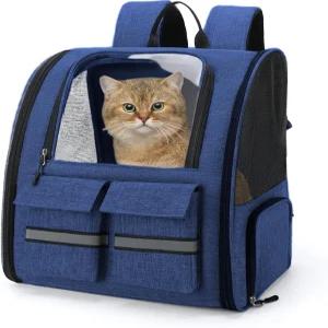 고양이 배낭 캐리어 소형견 대형 공간 통기성 버블 백팩 그늘진 강아지 여행 하이킹 자전거 타기 쇼핑