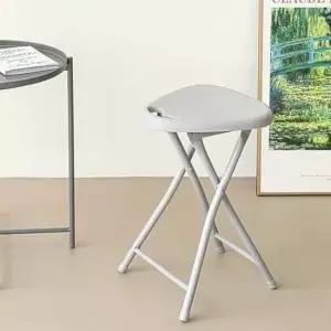 [무료배송] 교회 행사용 철제 접이식 의자 그레이 스툴 카페의자