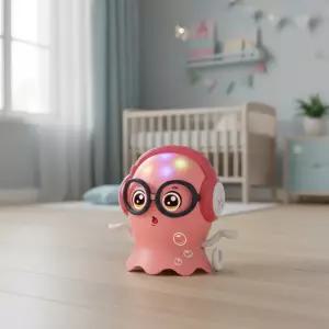 움직이는 대왕문어 인형 춤추는 문어 장난감 LED 조명 유아 선물
