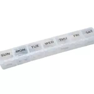 (화이트) 일주일 알약통 휴대용/여행용/출장용/약통/약케이스/약보관통/영양제/보관통/약소분통/캡슐/보관