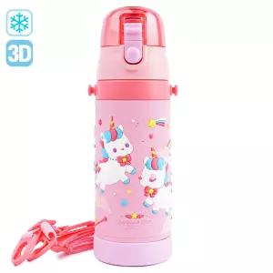 유니콘 3D 원터치 어깨끈 스텐 보틀 480ml