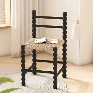 라탄 식탁의자 등나무 레트로 인테리어 빈티지 카페 블랙