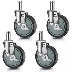 와이어 선반 랙용 베시투 4인치 캐스터 4개의 스템 스캐폴딩 휠 교체용 브레이크 세트가 있는 헤비 듀티
