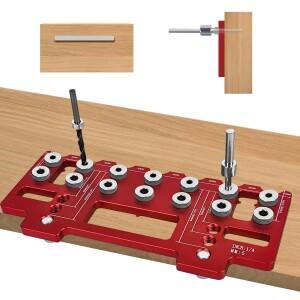 1세트 핸들 피치 펀치 홀 로케이터 선반 핀 드릴링 가이드 지그 알루미늄 포켓 키트  템플릿