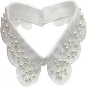 여성 소녀용 성명 목걸이 모조 진주 구슬 턱받이 탈부착 가능한 가짜 칼라 초커 의류 액세서리