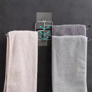 부착식 다용도 수건걸이 욕실정리 타월 실버 식타올 식수건 소품 도걸이 행거
