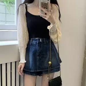 여름철 시원한 여자 망사 니트 메쉬 볼레로 가디건 (HSJ-WFHM97C)