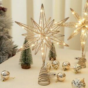 카페 직경 조명 스 트리 오너먼트 20 장식 빛나는 라이트 산타 황금