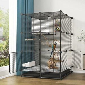 새장 케 앵무새 새집 놀이터 73x37x82 가정용 대형 L 둥지 사료