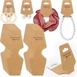 100PCS 팔찌 디스플레이 카드 - 중소기업용 접착식 주얼리 포장 귀걸이 헤어 타이 열쇠고리 핸드메이드