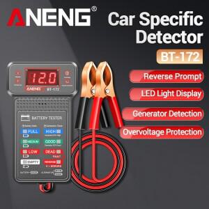 자동차 배터리 테스터 ANENG BT-172 12V 상태 표시기 충전 시스템 분석기 전압계 디지털 디스플레이 악어