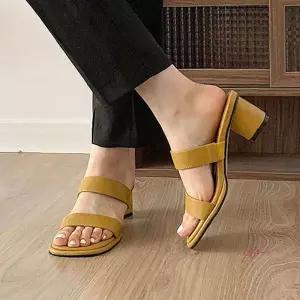 여름 민들굽 청바지구두 데일리 캐주얼힐 슬리퍼구두klm694