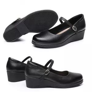 스파이더맨 여자 펌프스 가죽 플랫 슈즈 소 키높이 프트 빅사이즈 OPH5