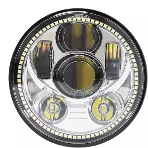 Halo DRL이 장착된 Wisamic 5.75인치 LED 모터사이클 헤드라이트 할리 데이비슨 다이나 스트리트 밥 슈퍼