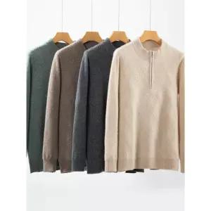 크리링 남성 남친 스웨터 터틀넥 폴라 니트 반 집업 캐시미어 루즈핏 이너 따뜻 스킨케어 KKE1