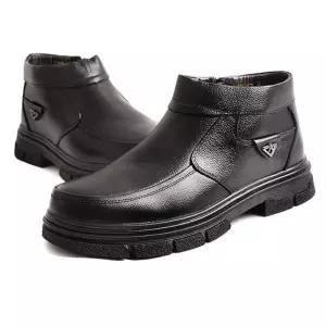 남성 가죽 방한화 신사화 정장구두 안감 퍼 방한부츠 hjb8+6bPZ