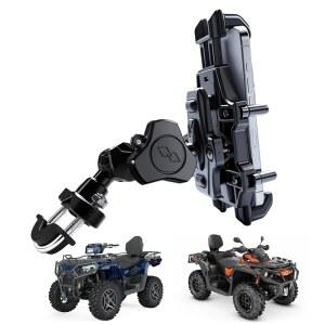 QYMOTO ATV 휴대폰 홀더 마운트 모터사이클 핸들바 휠러 진동 방지 360 클램프 CFMOTO CFORCE 폴라리스 스포츠맨 아웃랜더 조절 가능