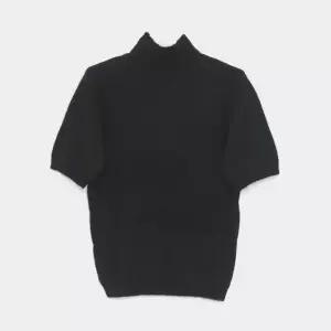 아페세 에디 알파카 울 믹스 터틀넥 반팔 여성 니트 WPABE F23343 LZZ