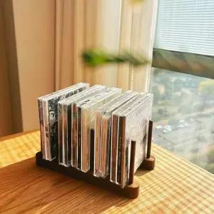 원목 cd 진열장 엘코 세로형 수납장 판 책장 시디 협탁 씨디장 레코드 장 빈티지 플스