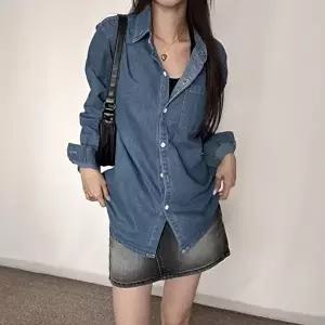 패션데님셔츠 여성 진청 연청 여리 청남방 실루엣 데일리 데님셔츠
