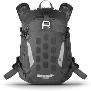 라이노워크 오토바이 백팩 - 헬멧 홀더 레인 커버 수분 블래더 홀 하이킹 등반 자전거 타기 달리기 캠핑을