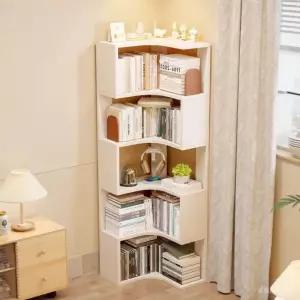 코너책장 디자인 거실 인테리어 선반 만화 도서랙 철제 책꽂이 조립식 서재 우드 수납장