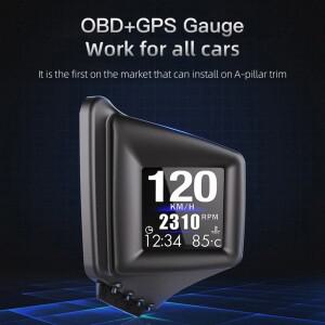 자동차 OBD2GPS  A401 헤드업 디스플레이 타코미터 터보 오일 압력 RPM 수온 속도계 액세서리