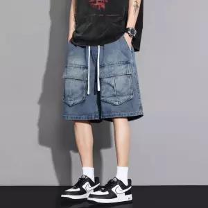 남사친 하프 여름 빈티지 캐주얼 청반바지 청바지 반바지 스트레이트 워싱 5부 OP2