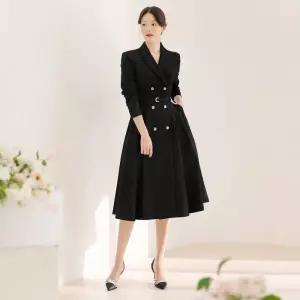 ~XXL까지 아케나 더블버튼 벨트 A라인 원피스 봄 가을 하객룩 오피스룩 모임룩 격식룩 빅사이즈1189092