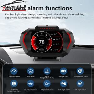 자동차 OBD 헤드업 디스플레이 GPS 스마트 디지털 속도 계량기 타코미터, 수온 전압 주행 거리 온보드 컴퓨