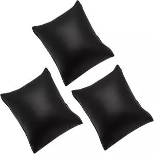 Lxnoap 3개 블랙 가죽 팔찌 시계 베개 주얼리 디스플레이 3인치 뱅글 홀더