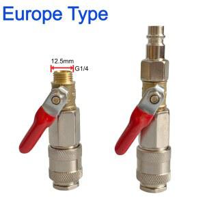 유럽형 공압 스위치 밸브 에어 오프 커넥트 피팅 커플러
