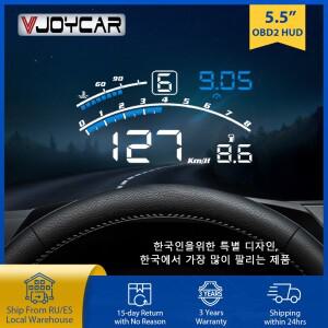 Vjoycar V41 최신 헤드 업 디스플레이 자동차 obdii euoBD 5.5 앞 유리 프로젝터 HUD 시프트 알림 수온. RP