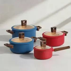 인덕션 겸용 스테인리스 냄비 세트 4종 양수 편수 전골냄비 구성