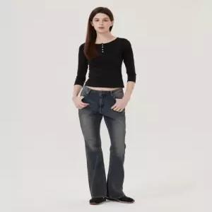 LEE 우먼 플레어핏 데님 팬츠 인디고 다크