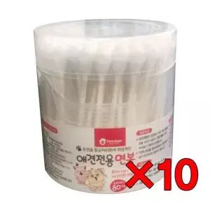 펫크린 애견전용 면봉(80p) 강아지 눈 세척 면봉 X10 강아지귀청소