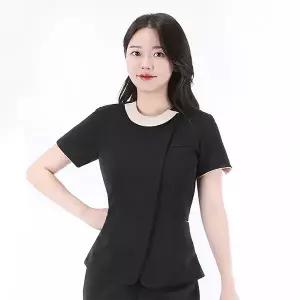 반팔 투톤 오피스유니폼 상담실장유니폼 여자사무복 병원실장유니폼 에스테틱유니폼 코디네이터유니폼