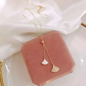 여자 더블팬던트 큐빅목걸이 PM1000-1 은행나무목걸이 여자목걸이 목걸이선물 체인목걸이