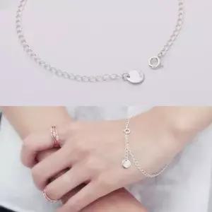 라운드 펜던트 드롭 체인 실버 은 발찌 연인선물 기념일선물 백일선물 은팔찌 은볼팔찌