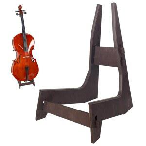 나무 첼로 스탠드, 활 홀더 포함 1/8 - 4/4 | 분리 및 휴대용 풀사이즈 스탠드 기타/베이스용 유니버설 악기