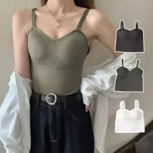 [라일리여성언더웨어] Rly 민소매 이너티 골지 캡내장 끈 나시 일자 슬리브